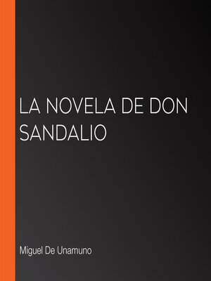 cover image of La novela de don Sandalio